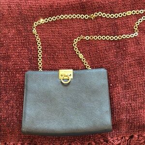 Salvatore Ferragamo Black and Gold Shoulder Bag